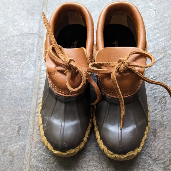 Cabela's Womens Size 7 Steel Shank Duck Boot Gum Shoes 82-0024 Slip On Brown - Picture 3 of 7